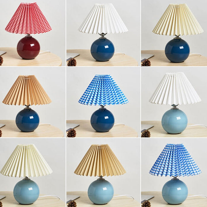 Nordic minimalist 1-Licht Tischlampe aus Keramik mit Falten