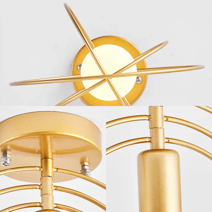 Moderne ringförmige Deckenleuchte Gold