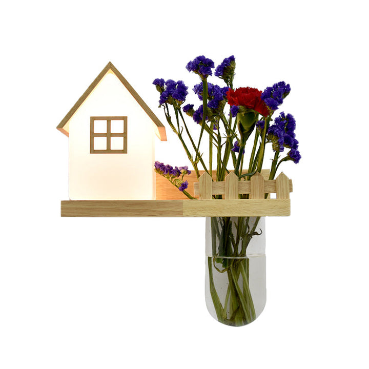 Wood House Wandlampe Industrial Cream Glas 1-Licht Restaurant LED Wandleuchten, Links/Rechts