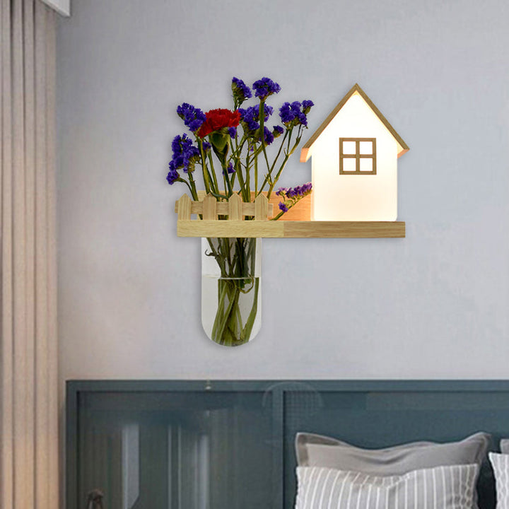 Wood House Wandlampe Industrial Cream Glas 1-Licht Restaurant LED Wandleuchten, Links/Rechts