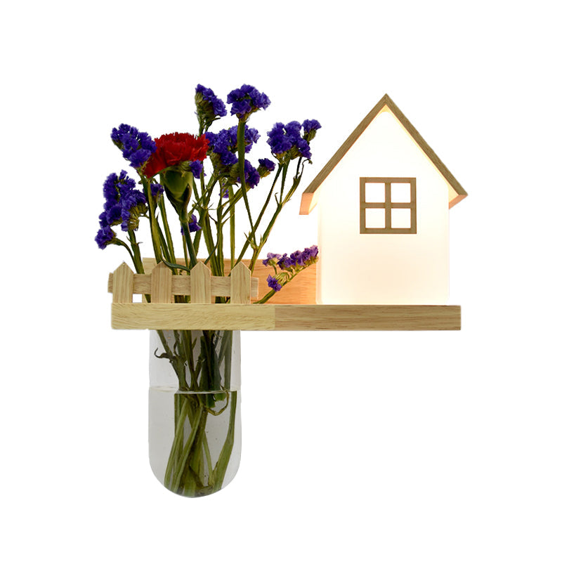 Wood House Wandlampe Industrial Cream Glas 1-Licht Restaurant LED Wandleuchten, Links/Rechts