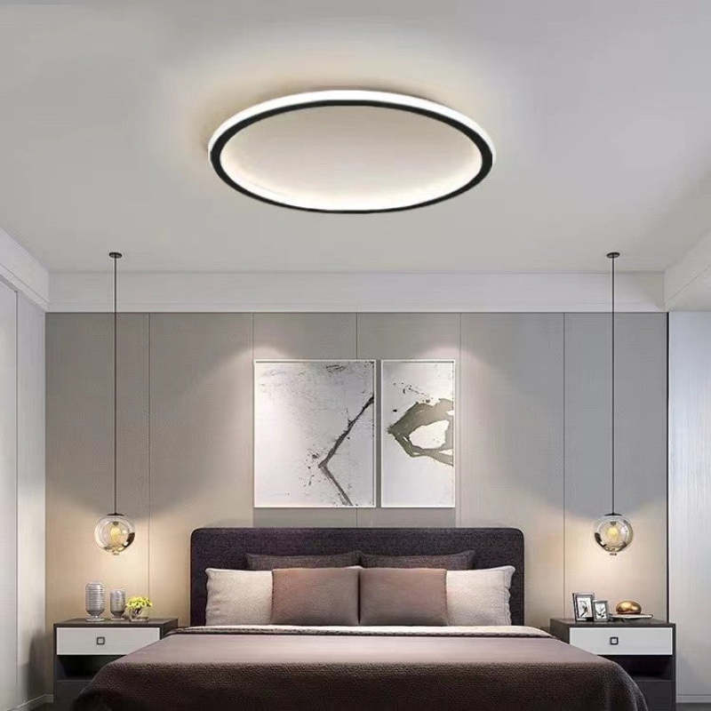 LunaNova - Moderne LED-Deckenleuchte Metall/Acryl für Wohn- und Schlafzimmer, Black/weißes Design