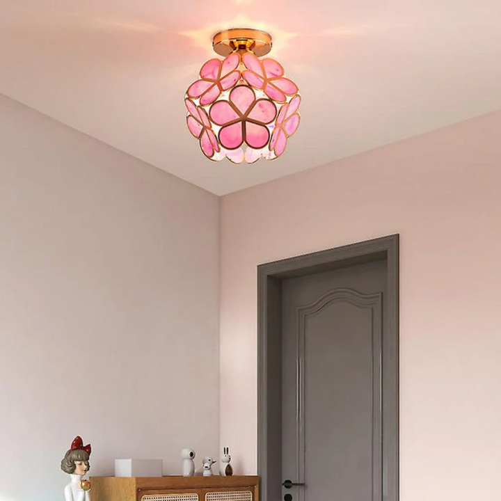 Luxuriöse Glas Blüten Deckenlampe