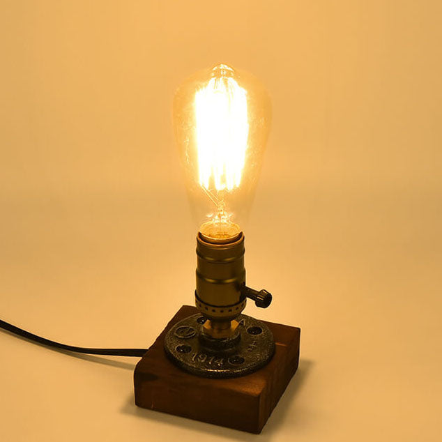 Vintage Industrial Eisen Glühbirne 1-Licht Tischlampe