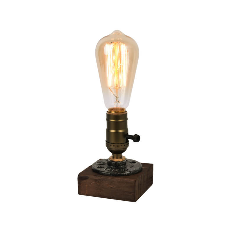 Vintage Industrial Eisen Glühbirne 1-Licht Tischlampe