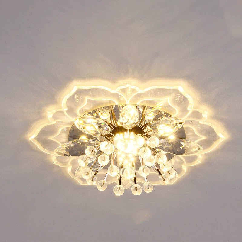 GlowPetal LED Kristall Deckenleuchte | Blumenförmig | Modernes Design | Energiesparend | Dekorative Beleuchtung