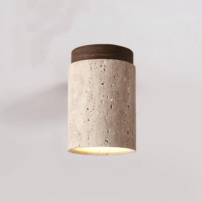 Travertin-Deckenleuchte - Raffinierte Eleganz - Sanftes Licht - Einzigartiges Design