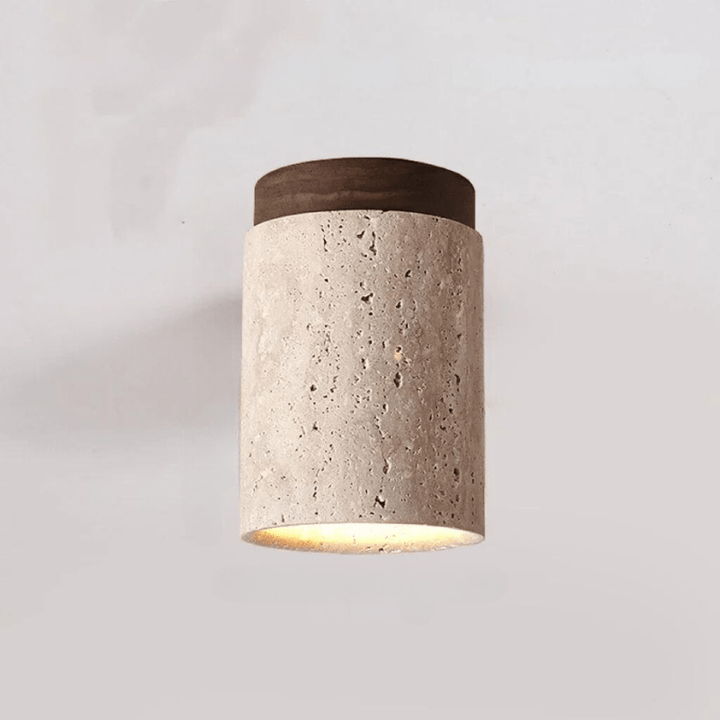 Travertin-Deckenleuchte - Raffinierte Eleganz - Sanftes Licht - Einzigartiges Design