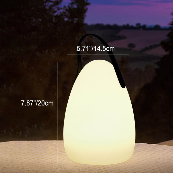 Moderne Einfachheit Kunststoff Runde Square Hand LED Tischlampe Für Outdoor Patio