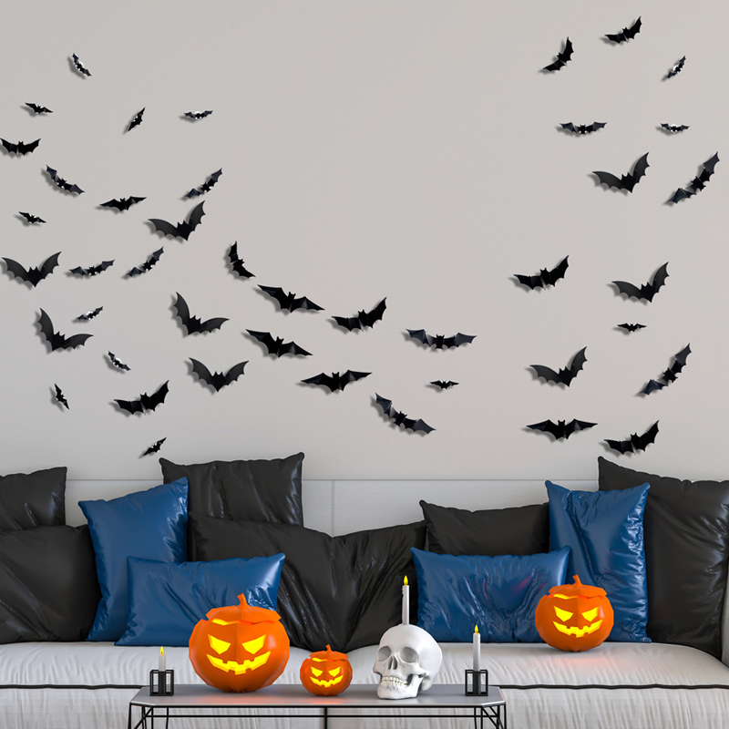 3D Fledermaus LED Wanddekoration — Machen Sie Ihr Zuhause zur gruseligsten Halloween-Bühne mit lebensechten Flugillusionen!