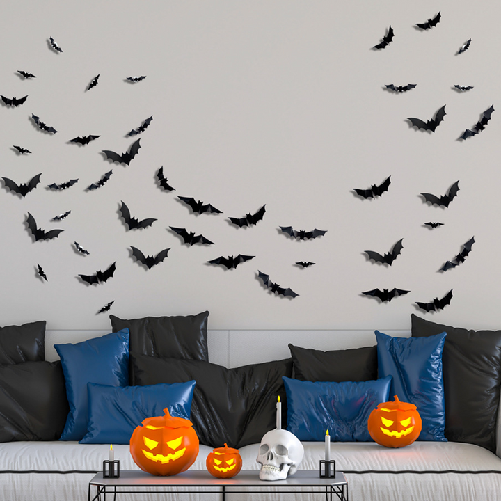 3D Fledermaus LED Wanddekoration — Machen Sie Ihr Zuhause zur gruseligsten Halloween-Bühne mit lebensechten Flugillusionen!