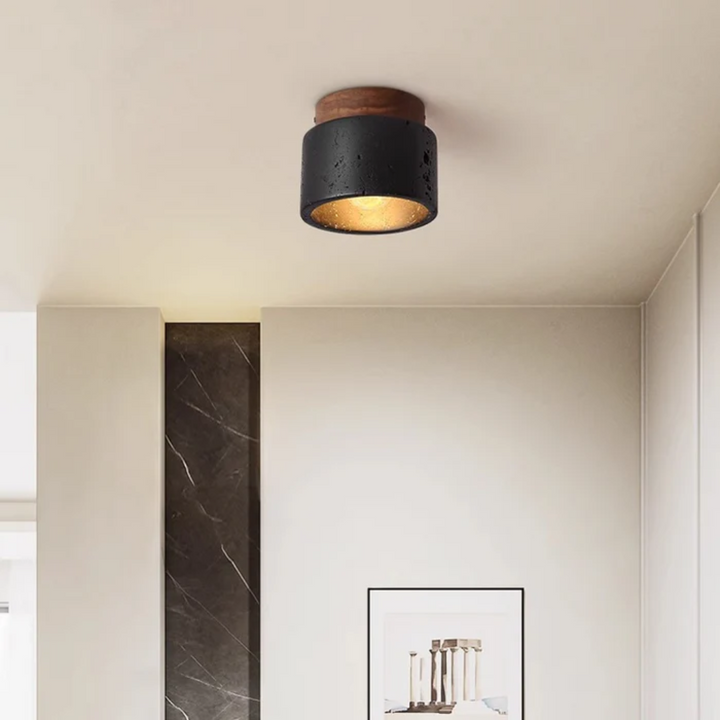 Deckenlampe mit Steinoptik