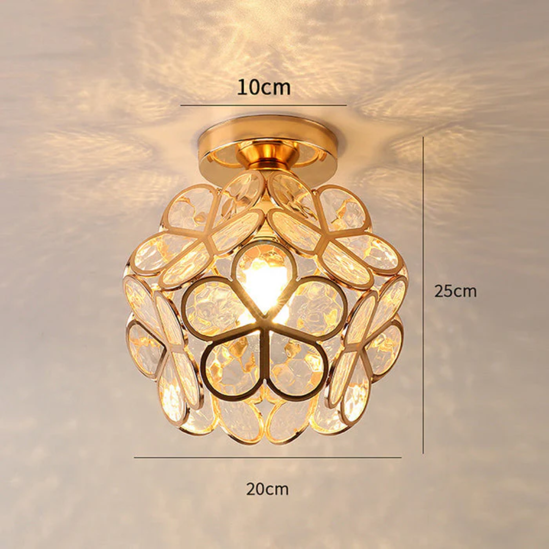 Luxuriöse Glas Blüten Deckenlampe
