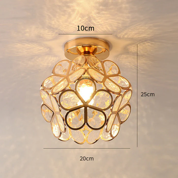 Luxuriöse Glas Blüten Deckenlampe