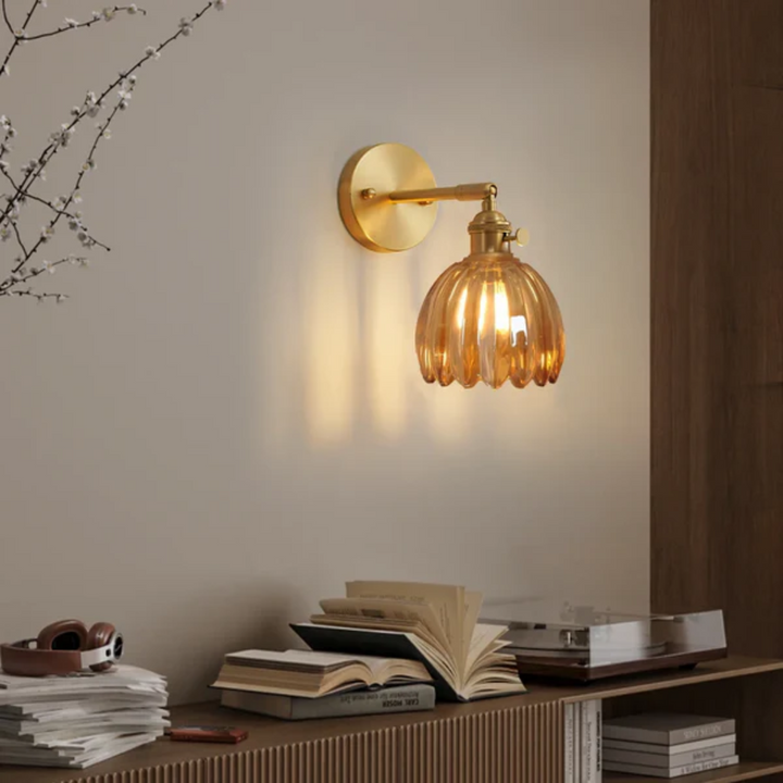 Retro-Glas-Wandlampe Tulpe