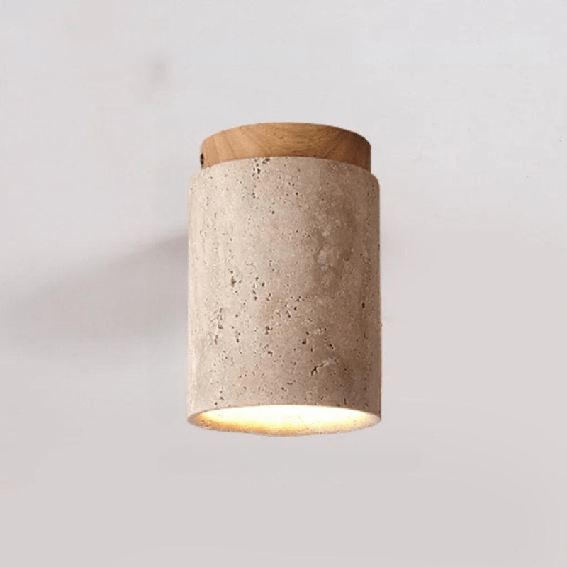 Travertin-Deckenleuchte - Raffinierte Eleganz - Sanftes Licht - Einzigartiges Design