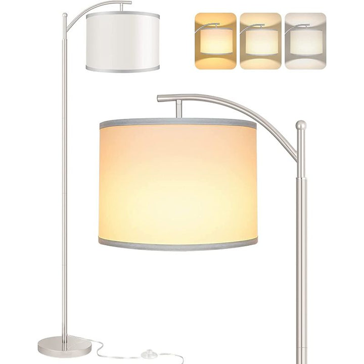 Stehlampe mit 3 Farbtemperaturen LED-Birne, Stehlampe hoch industrielle Stehlampe Leselampe für Schlafzimmer, Büro, weiße Lampenschirm enthalten