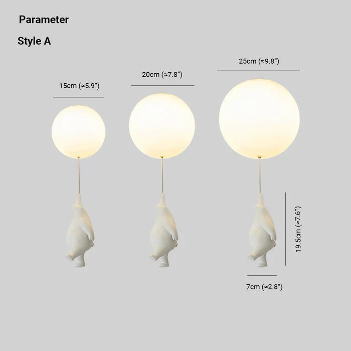 Kinder-Deckenlampe mit Bär und Ballon - CloudBear