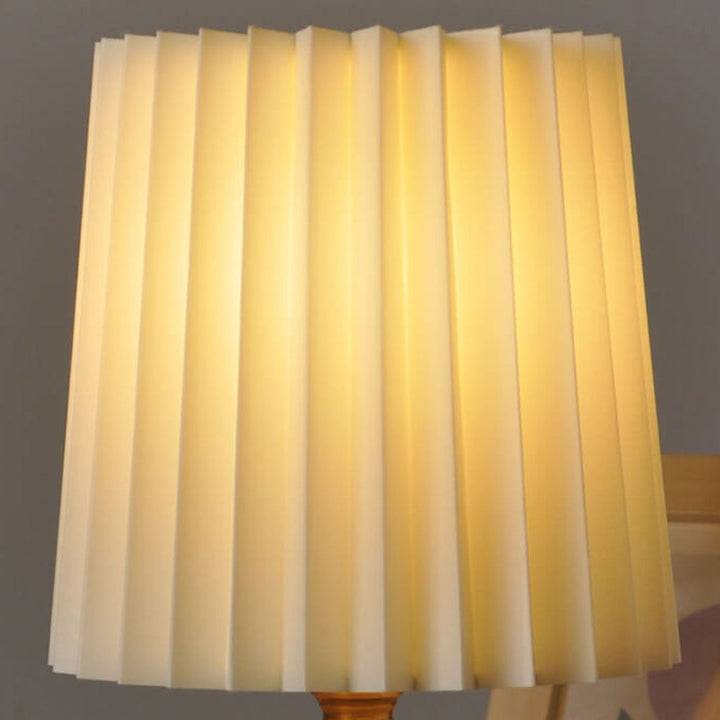 Vintage Korean Falt Säule Massivholz Basis 1-Licht Tischlampe