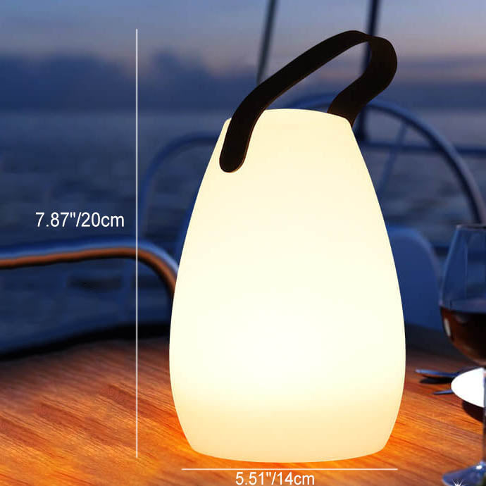 Moderne Einfachheit Kunststoff Runde Square Hand LED Tischlampe Für Outdoor Patio