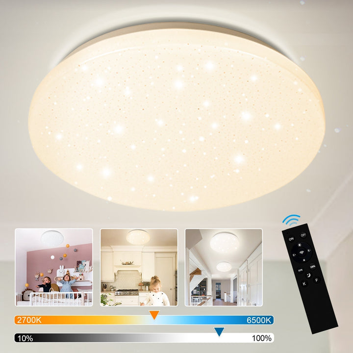24W LED-Deckenleuchte dimmbar mit Sternenhimmel-Effekt