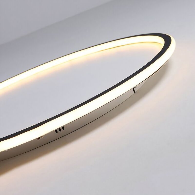LunaNova - Moderne LED-Deckenleuchte Metall/Acryl für Wohn- und Schlafzimmer, Black/weißes Design