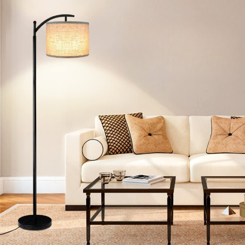 Stehlampe mit 3 Farbtemperaturen LED-Birne, Stehlampe hoch industrielle Stehlampe Leselampe für Schlafzimmer, Büro, weiße Lampenschirm enthalten