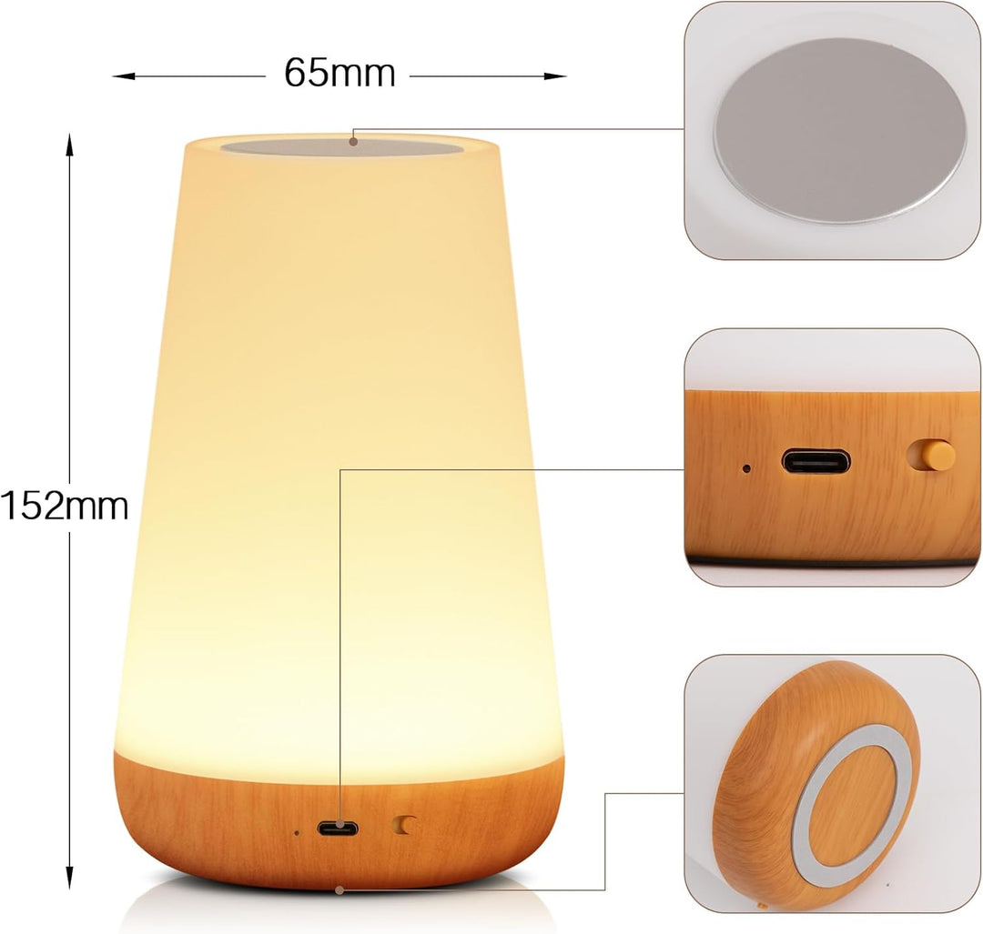 Nachttischlampe, LED Touch Tischlampe, 13 RGB Farben wechselnd