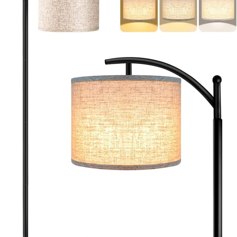 Stehlampe mit 3 Farbtemperaturen LED-Glühbirne, Stehlampe hohe industrielle Stehlampe zum Lesen für Schlafzimmer, Büro, weißer Lampenschirm enthalten