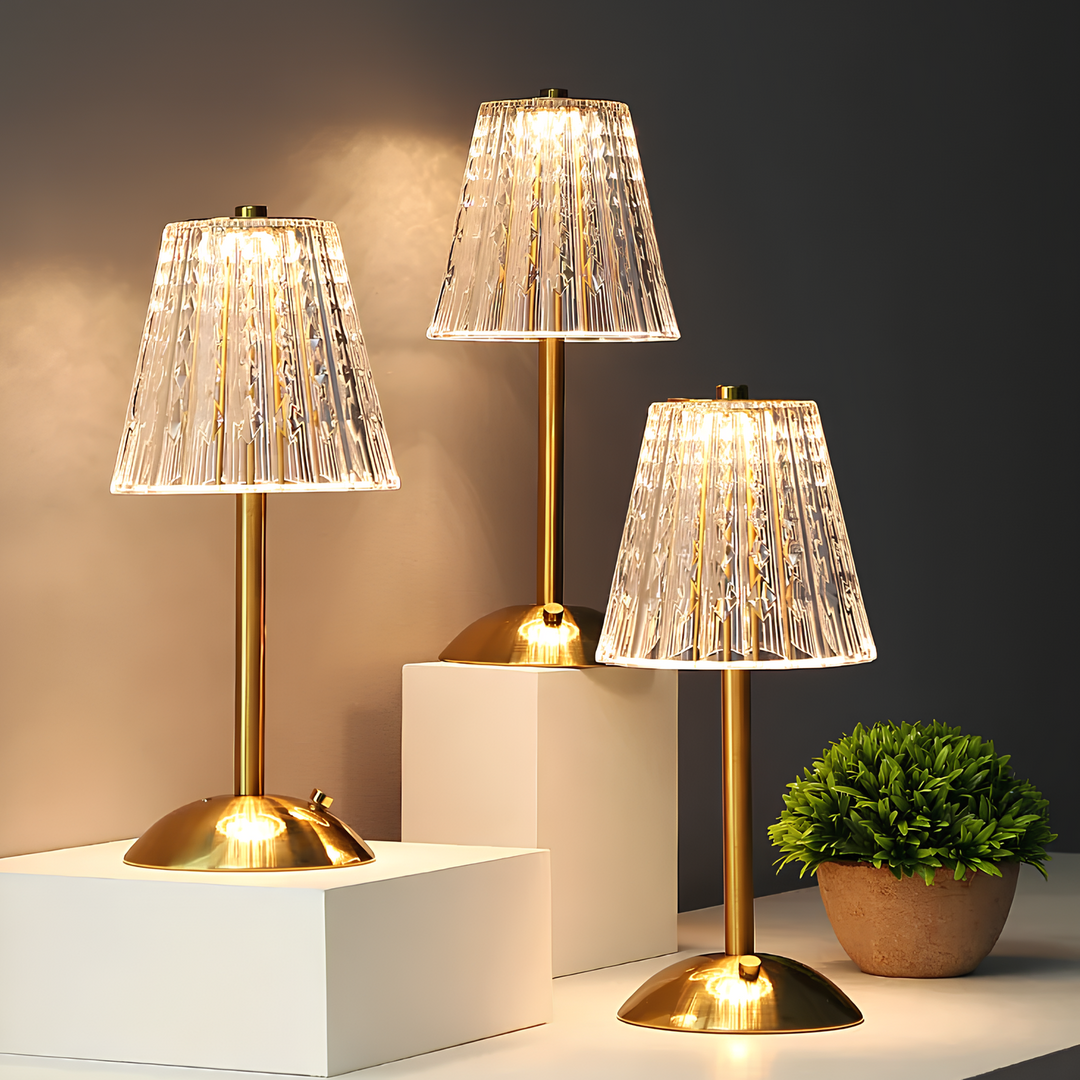 Goldene Kristall Tischlampe - Aurora Luxe