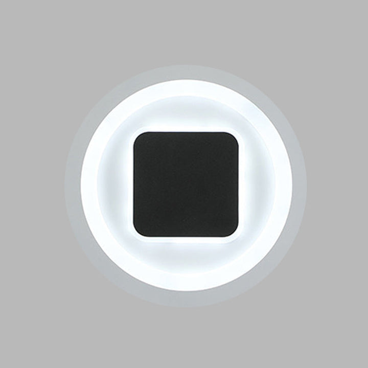 Quadratische und runde Wandleuchten Modernismus Metall LED Schlafzimmer Wandleuchte in Schwarz und Weiß