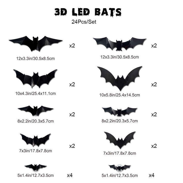 3D Fledermaus LED Wanddekoration — Machen Sie Ihr Zuhause zur gruseligsten Halloween-Bühne mit lebensechten Flugillusionen!
