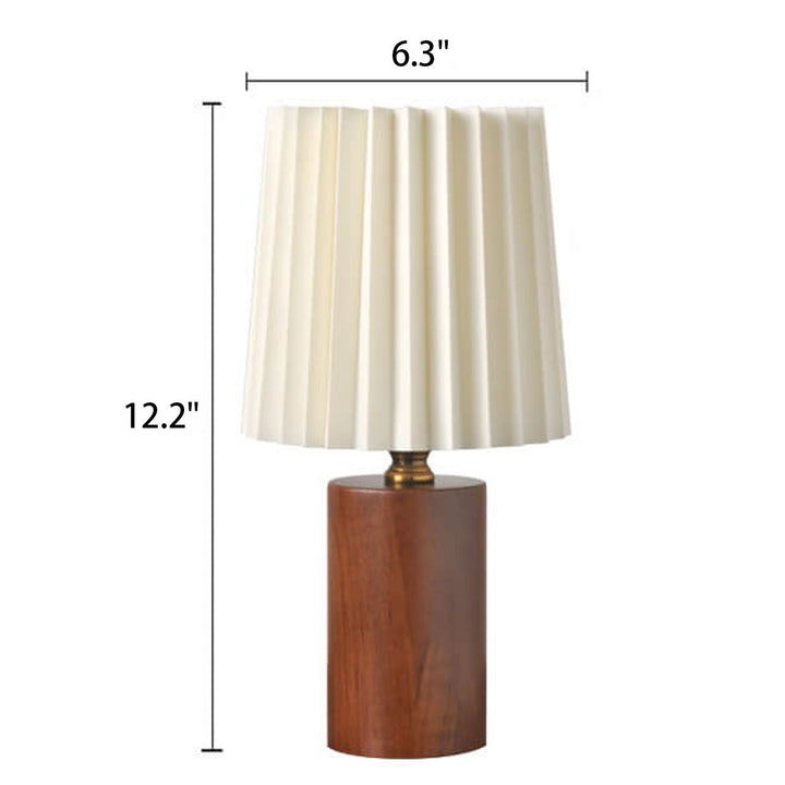 Vintage Korean Falt Säule Massivholz Basis 1-Licht Tischlampe
