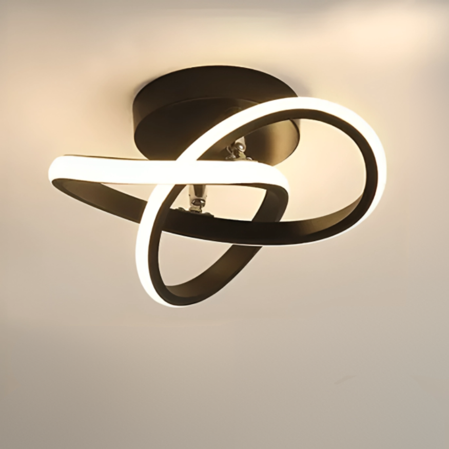 Moderne LED-Deckenlampe 18W | Kreatives Design mit 2 Ringen | Energiesparende Beleuchtung für Wohnzimmer & Büro 24 cm