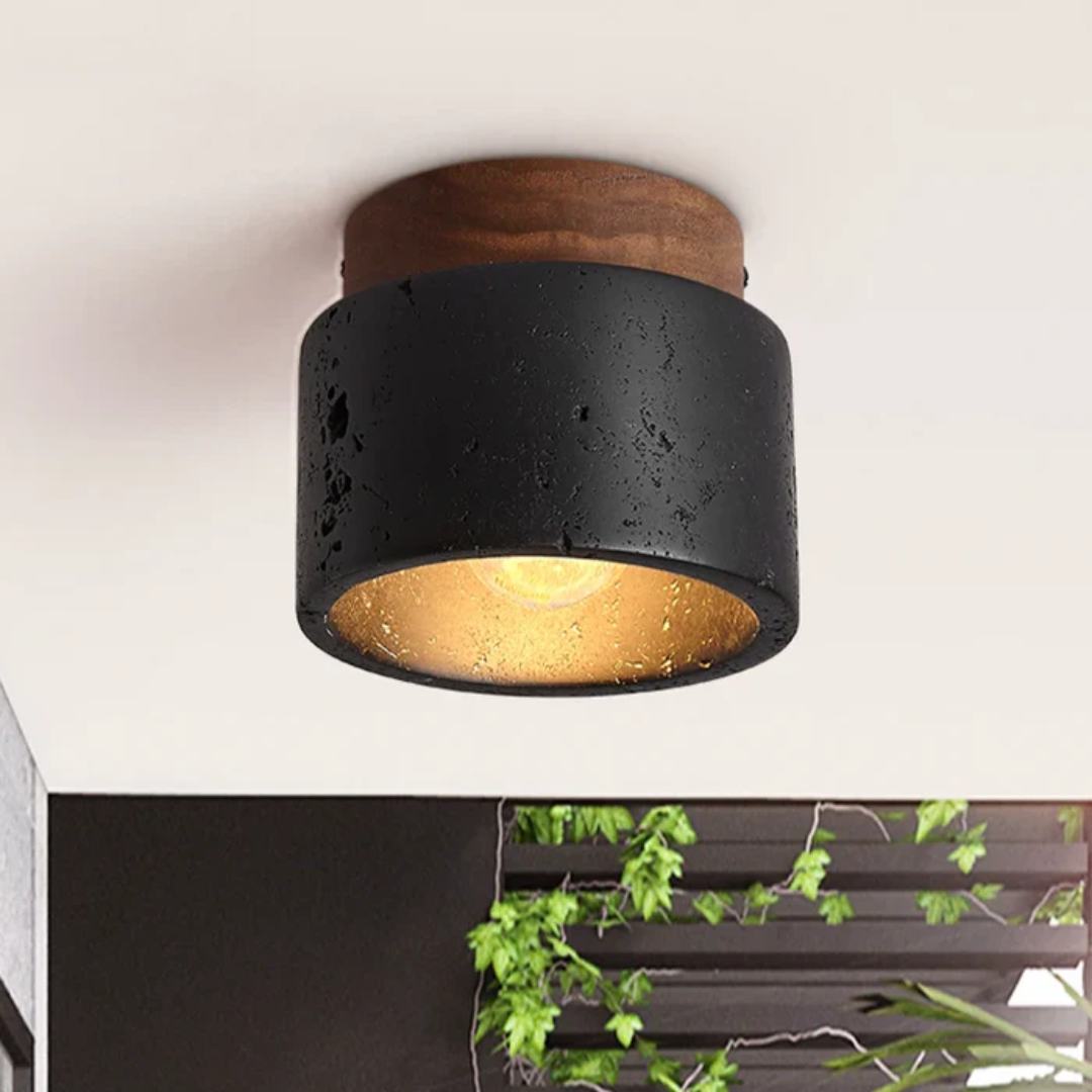 Deckenlampe mit Steinoptik