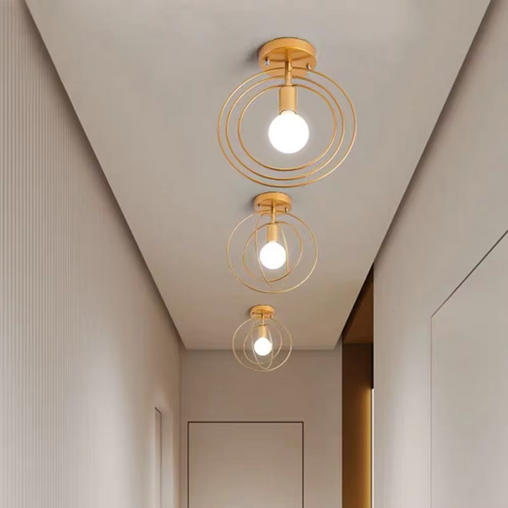 Moderne ringförmige Deckenleuchte Gold