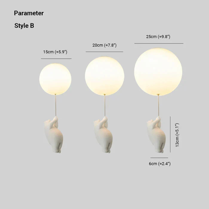 Kinder-Deckenlampe mit Bär und Ballon - CloudBear
