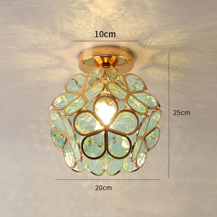 Luxuriöse Glas Blüten Deckenlampe