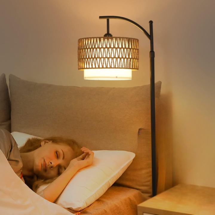 Arc Stehlampe mit Fernbedienung & Doppel-Schirm – Norvella