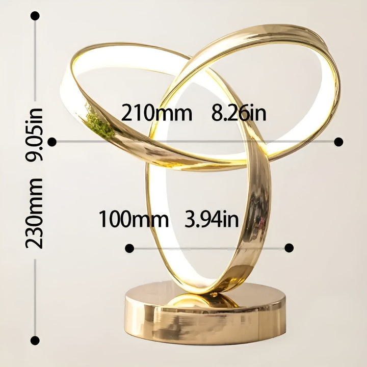 Lampe - Luxuriöse goldene Möbius-Ring-Schreibtischleselampe
