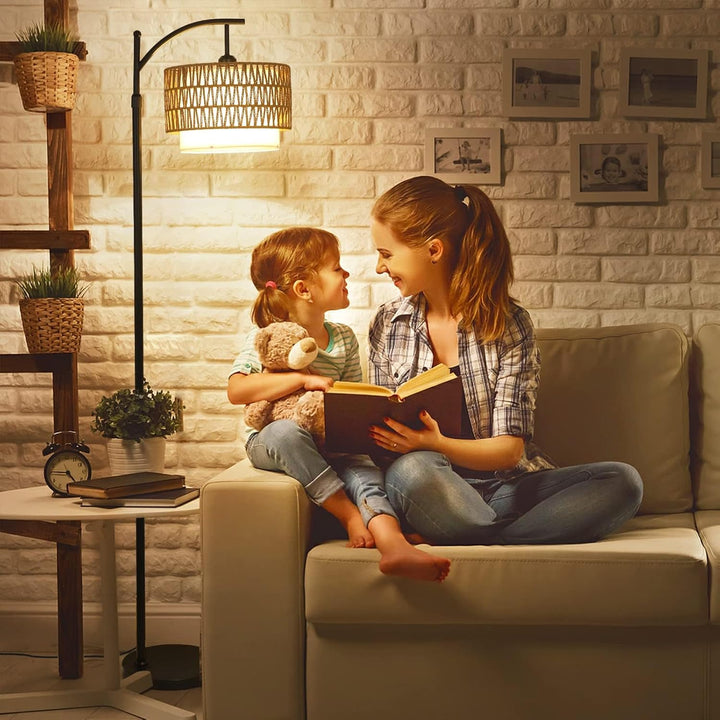 Arc Stehlampe mit Fernbedienung & Doppel-Schirm – Norvella