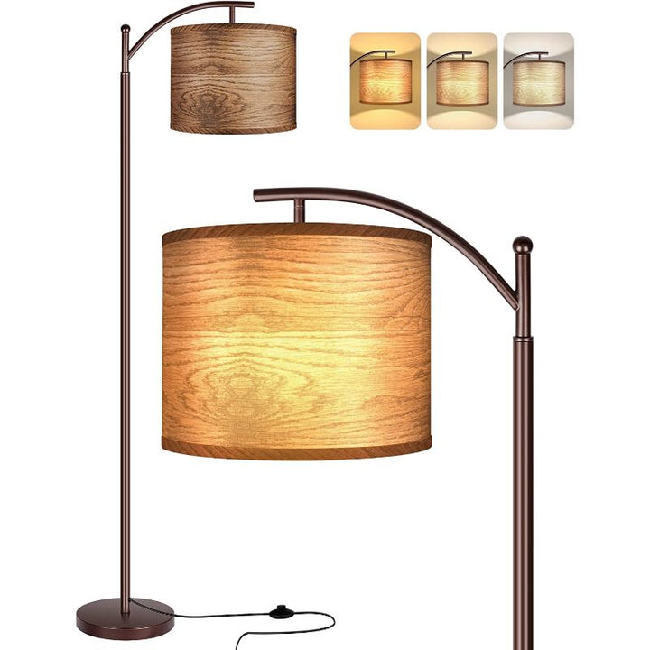 Stehlampe mit 3 Farbtemperaturen LED-Birne, Stehlampe hoch industrielle Stehlampe Leselampe für Schlafzimmer, Büro, weiße Lampenschirm enthalten