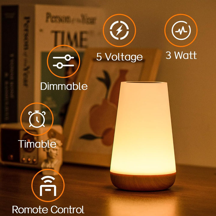 Nachttischlampe, LED Touch Tischlampe, 13 RGB Farben wechselnd