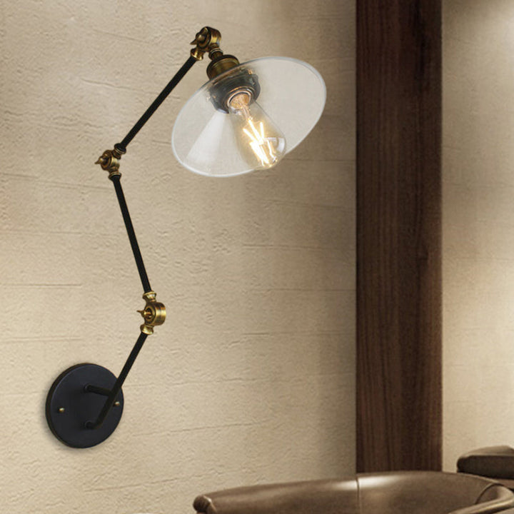 Messing Breite Fackel Wandbeleuchtung Antik Klarglas 1 Licht Café Wandlampe Beleuchtungssystem