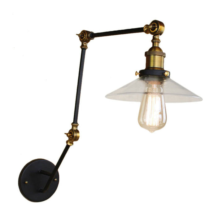 Messing Breite Fackel Wandbeleuchtung Antik Klarglas 1 Licht Café Wandlampe Beleuchtungssystem