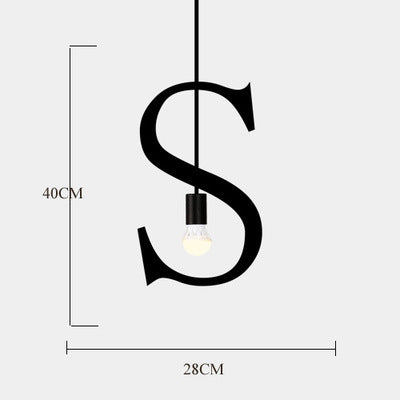Künstlerische Buchstabenförmige Pendelleuchte