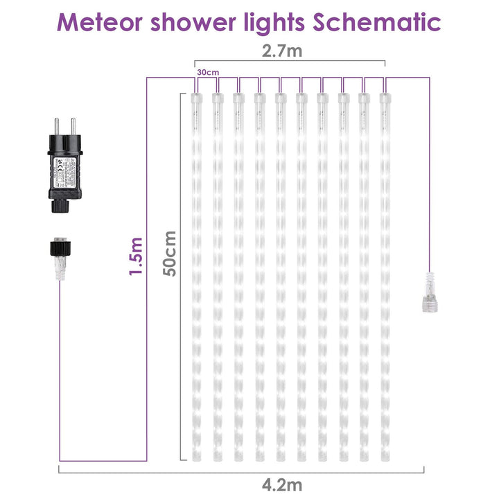 LED Meteor Shower String Light 360 LEDs IP44