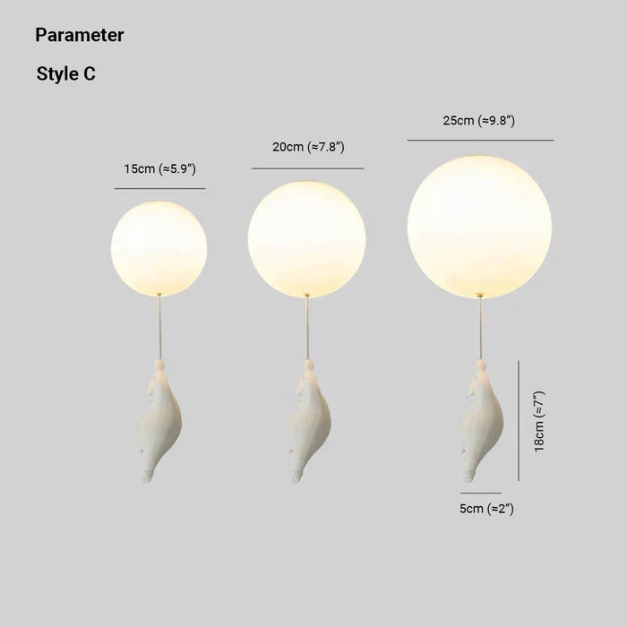 Kinder-Deckenlampe mit Bär und Ballon - CloudBear