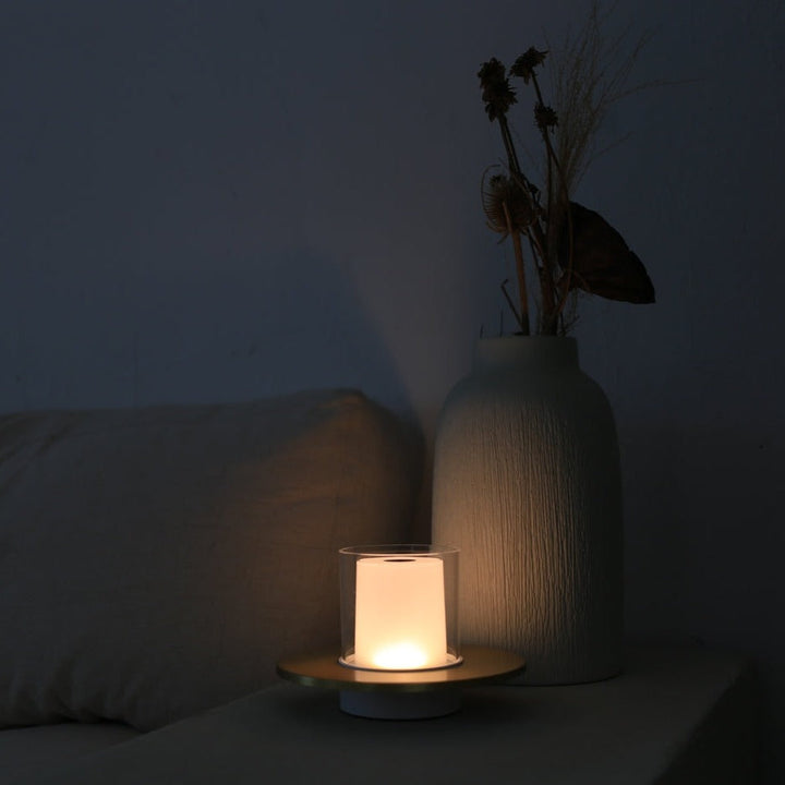 Glas Kerzen Tischlampe