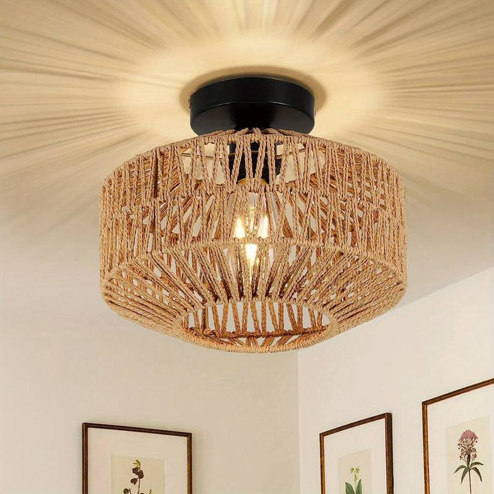WovenCap Deckenleuchte - Boho Chic - Rustikale Eleganz - Moderne Vielseitigkeit